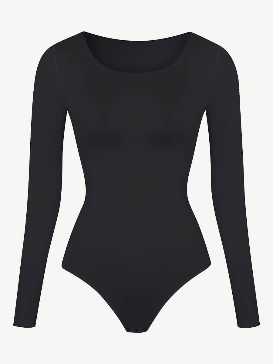 CurvedByOshun® Seamless Bodysuit Long Sleeve Slim Corset Shapewear Bodysuit