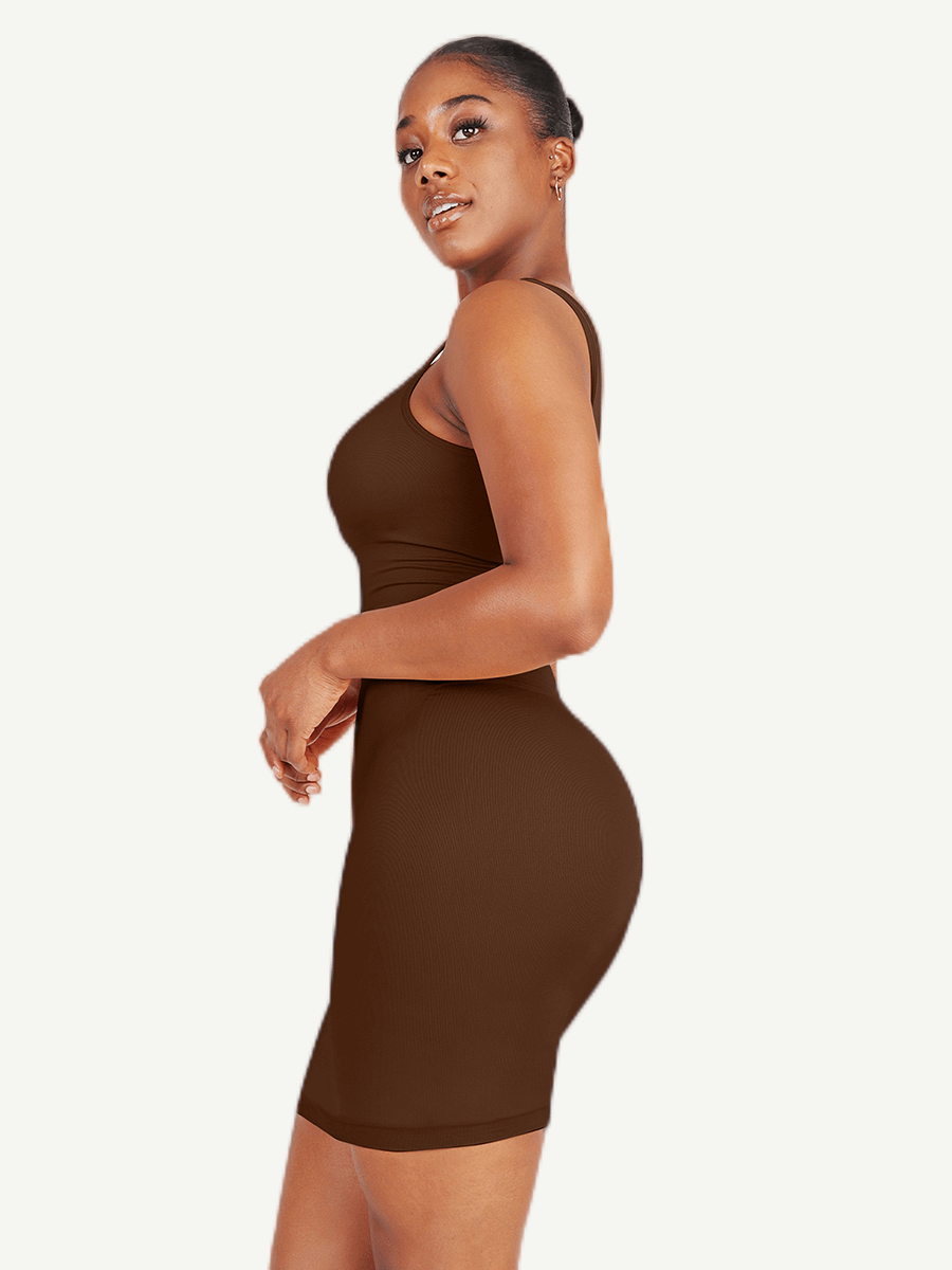 CurvedByOshun®  🌿Eco-friendly Square-neck Shaper Snatched Seamless Dress