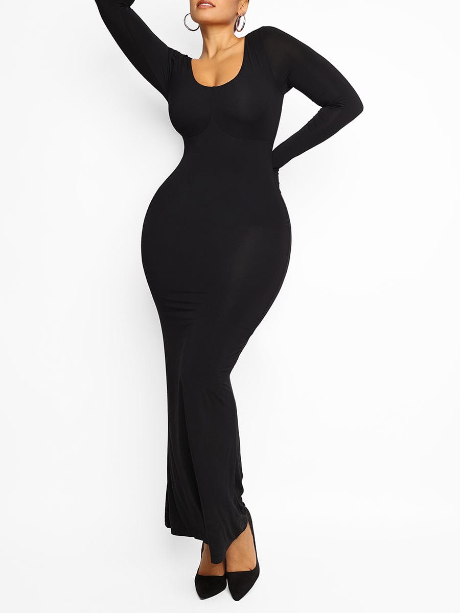 CurvedByOshun® Light Shaping Abdomen Tightening Bulit-in Shapewear Dress