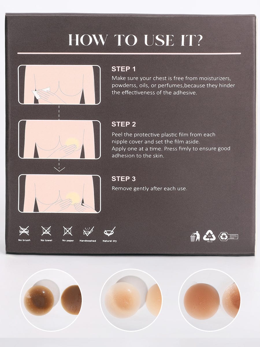 CurvedByOshun® No-Show Adhesive Reusable Nipple Covers for Strapless Dress