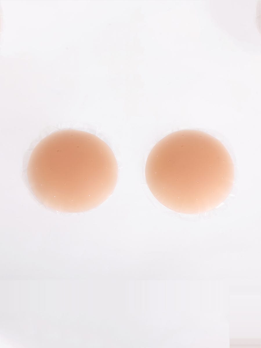 CurvedByOshun® No-Show Adhesive Reusable Nipple Covers for Strapless Dress