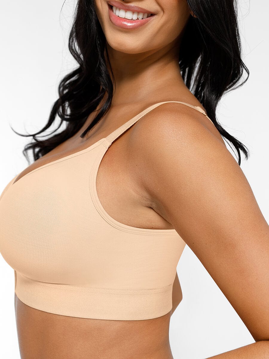 CurvedByOshun® Post Surgery Full Coverage Compression Surgical Front Closure Mastectomy Bras