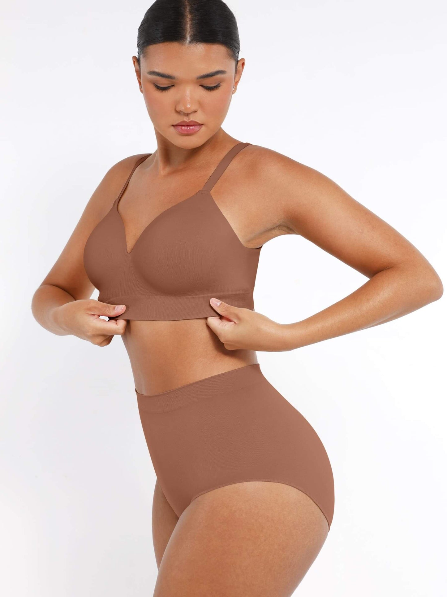 CurvedByOshun®  Seamless Wireless Bust Support Shapewear Bra