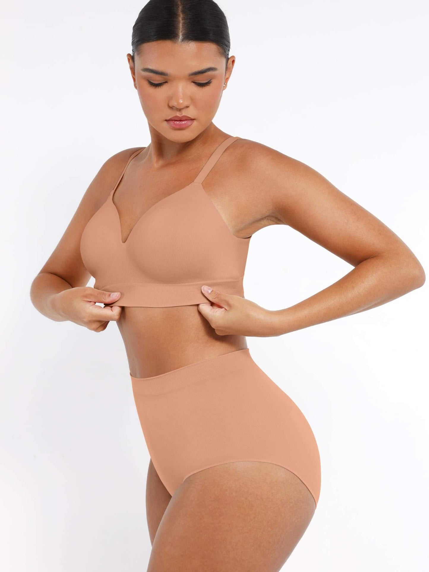 CurvedByOshun®  Seamless Wireless Bust Support Shapewear Bra