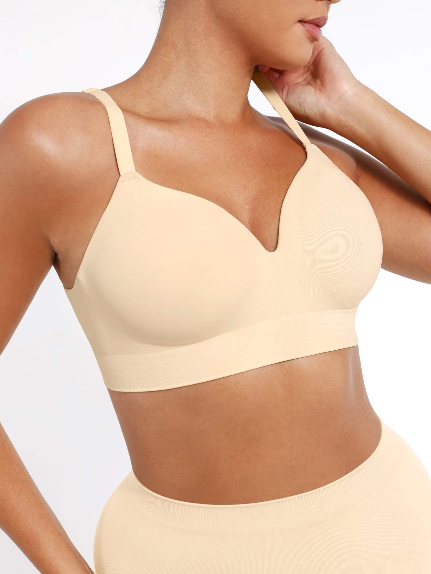 CurvedByOshun®  Seamless Wireless Bust Support Shapewear Bra