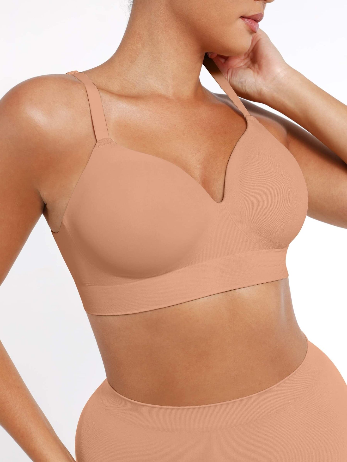 CurvedByOshun®  Seamless Wireless Bust Support Shapewear Bra