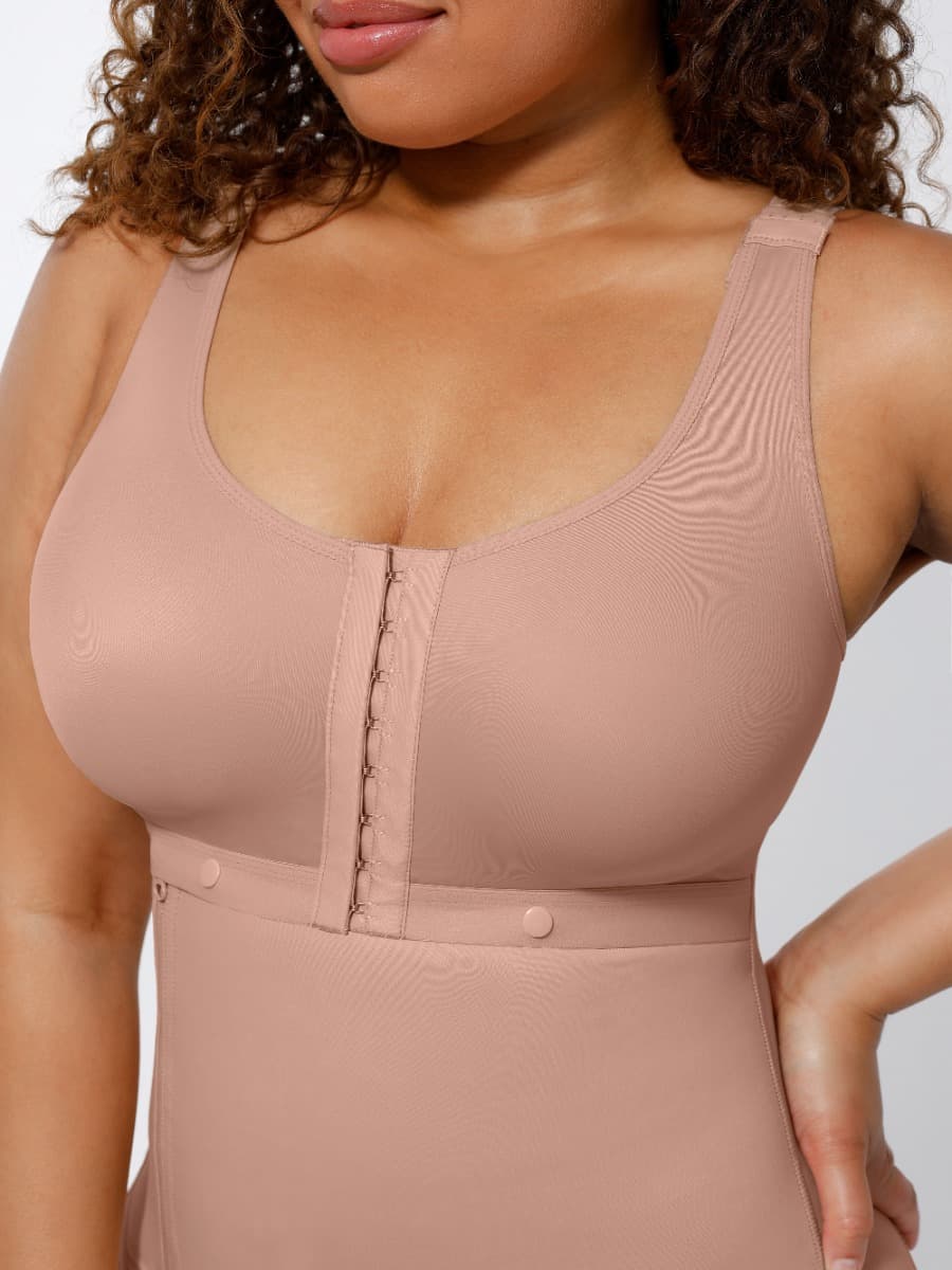 CurvedByOshun®  Post-Operative Breast-Covering Side-Zip Body Shaper