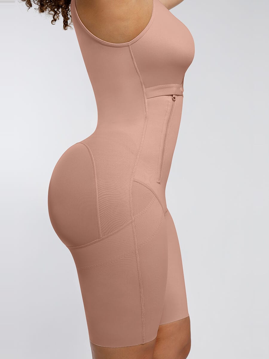 CurvedByOshun®  Post-Operative Breast-Covering Side-Zip Body Shaper