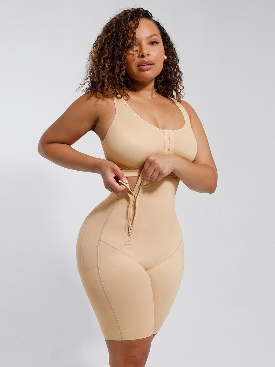 CurvedByOshun®  Post-Operative Breast-Covering Side-Zip Body Shaper