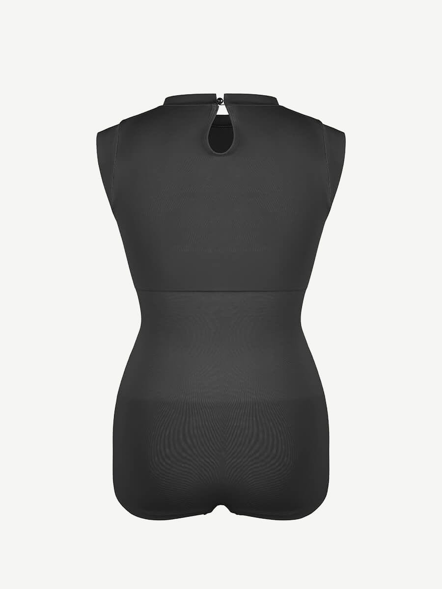 CurvedByOshun®  Seamless Cap Sleeve Waist and Abdomen Shaping Shapewear Bodysuit