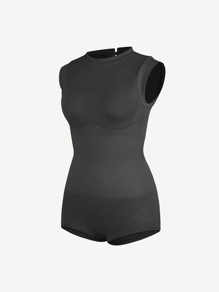 CurvedByOshun®  Seamless Cap Sleeve Waist and Abdomen Shaping Shapewear Bodysuit