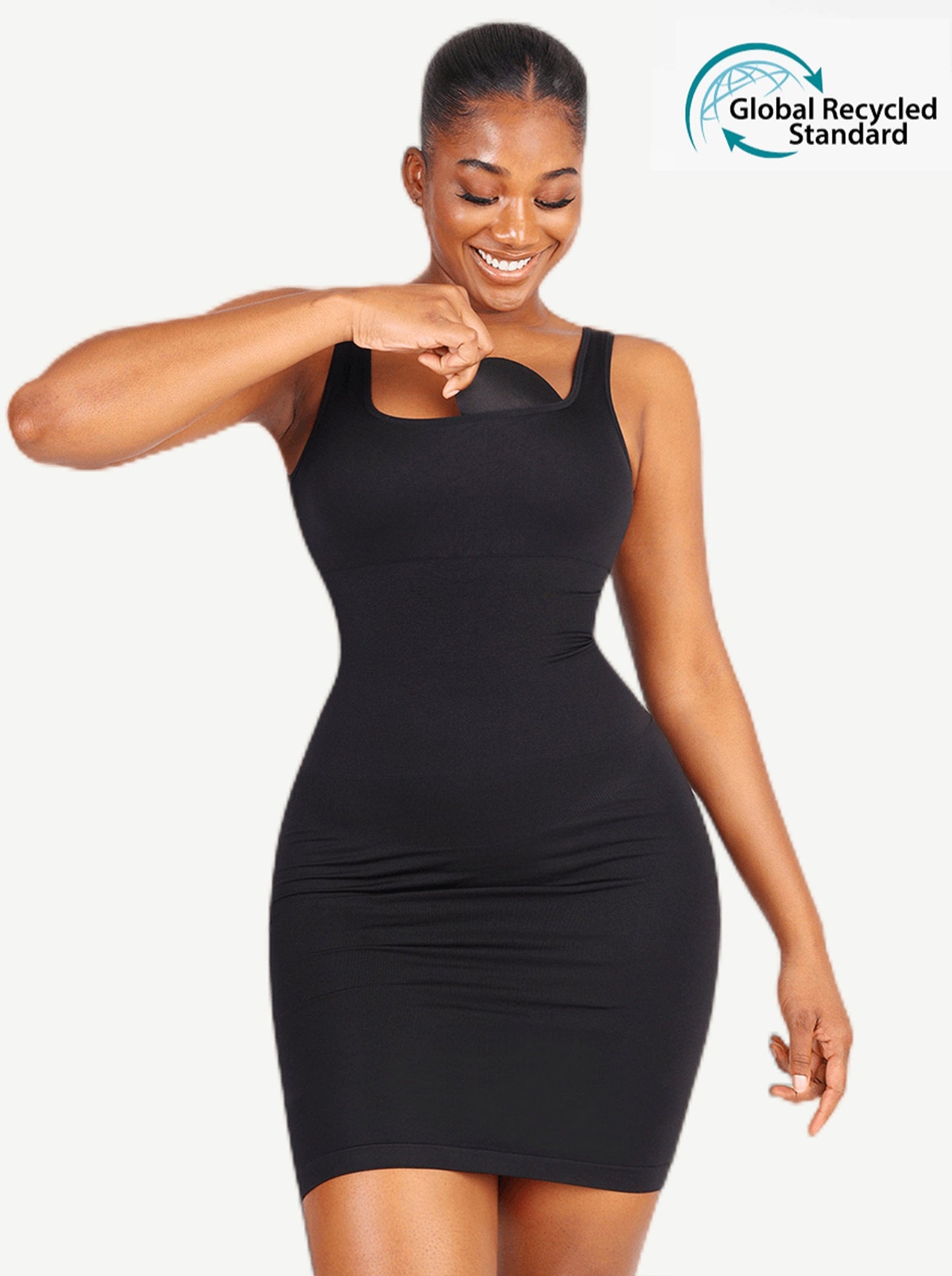 CurvedByOshun®  🌿Eco-friendly Square-neck Shaper Snatched Seamless Dress